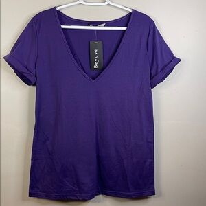 Beyove Purple V Neck Top Size Medium #30